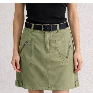 VTG American Outpost military green cotton  canvas skirt Women/Juniors size 2